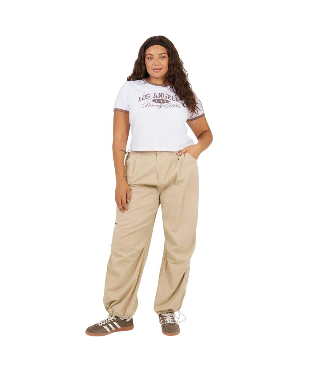 Pantalon À Poches Femme Beige Gris Brave Soul-1