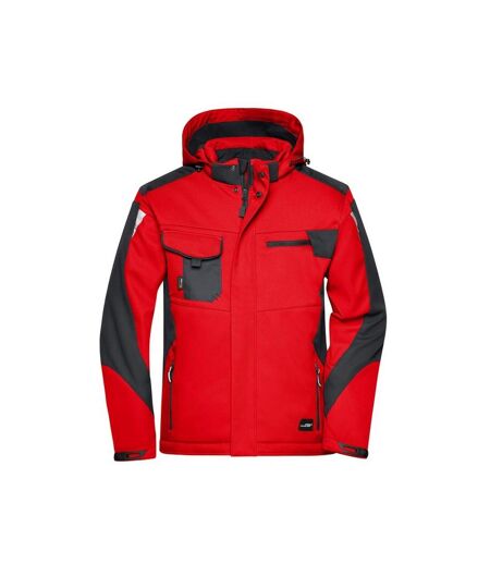 Veste Softshell Craftsmen Adulte Rouge Noir James And Nicholson