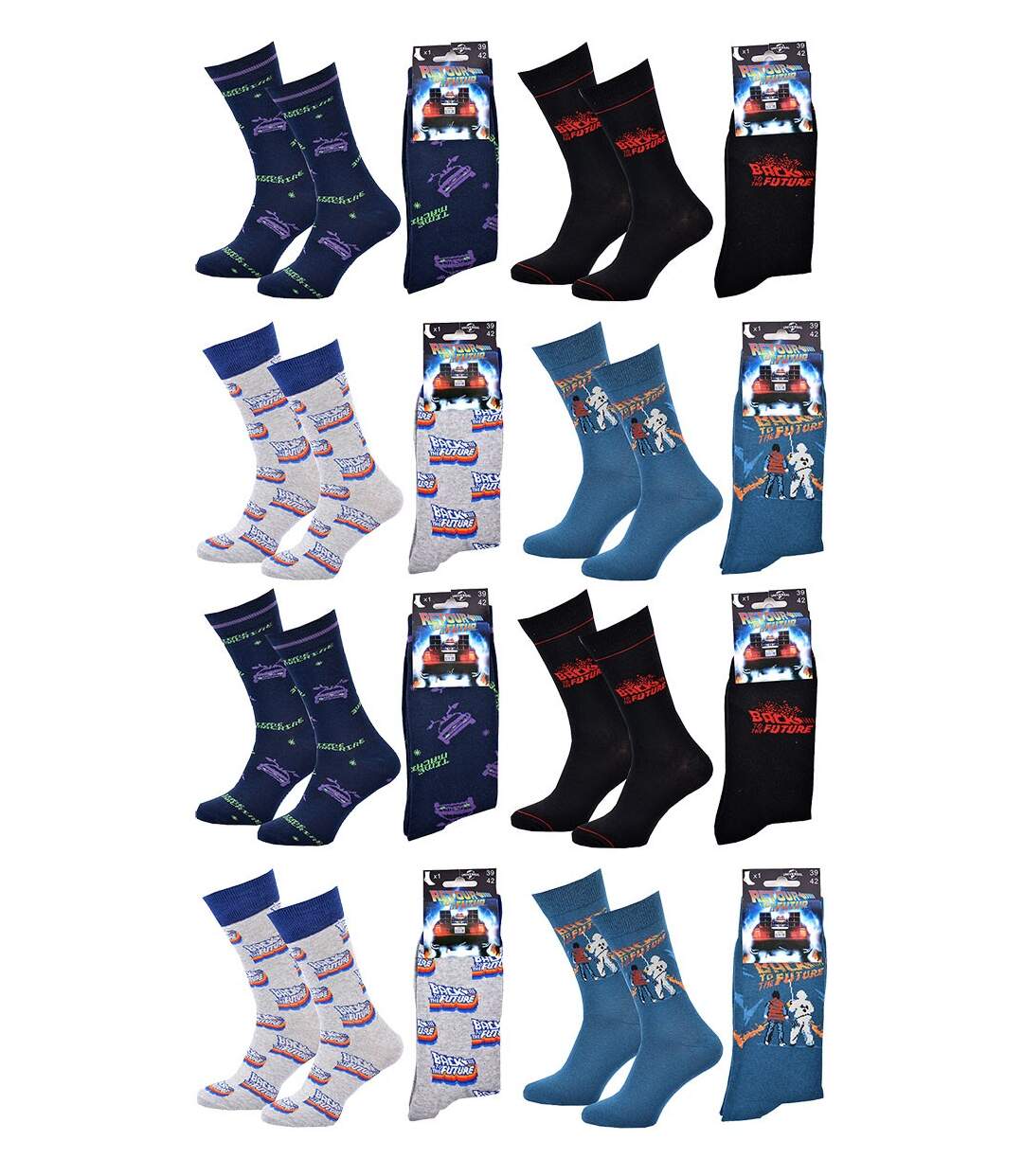 Chaussettes Pack HOMME RETOUR VERS LE FUTUR Pack de 8 Paires 1487-3