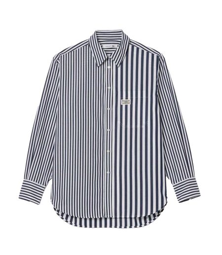 Chemise Motif/style À Rayures Bandier Femme Bleu Marine Lacoste