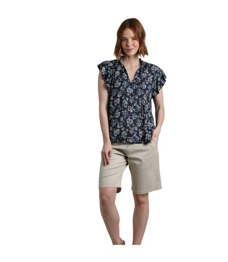 Womens/ladies lucetta lenzing ecovero blouse black iris Weird Fish