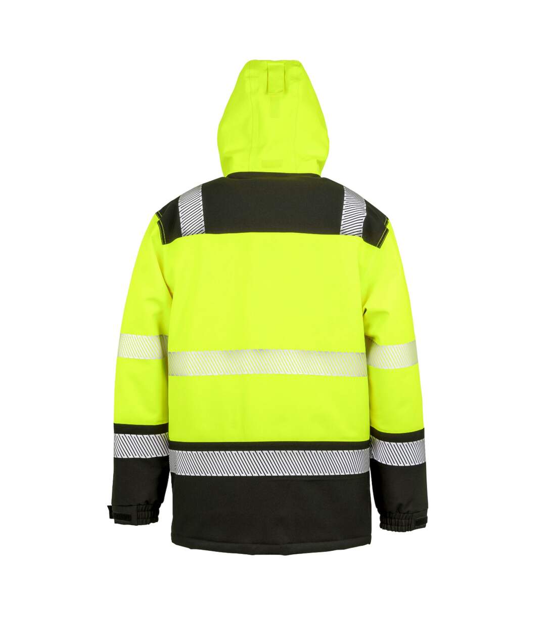 Mens printable safety soft shell jacket fluorescent yellow/black SAFE-GUARD by Result-2