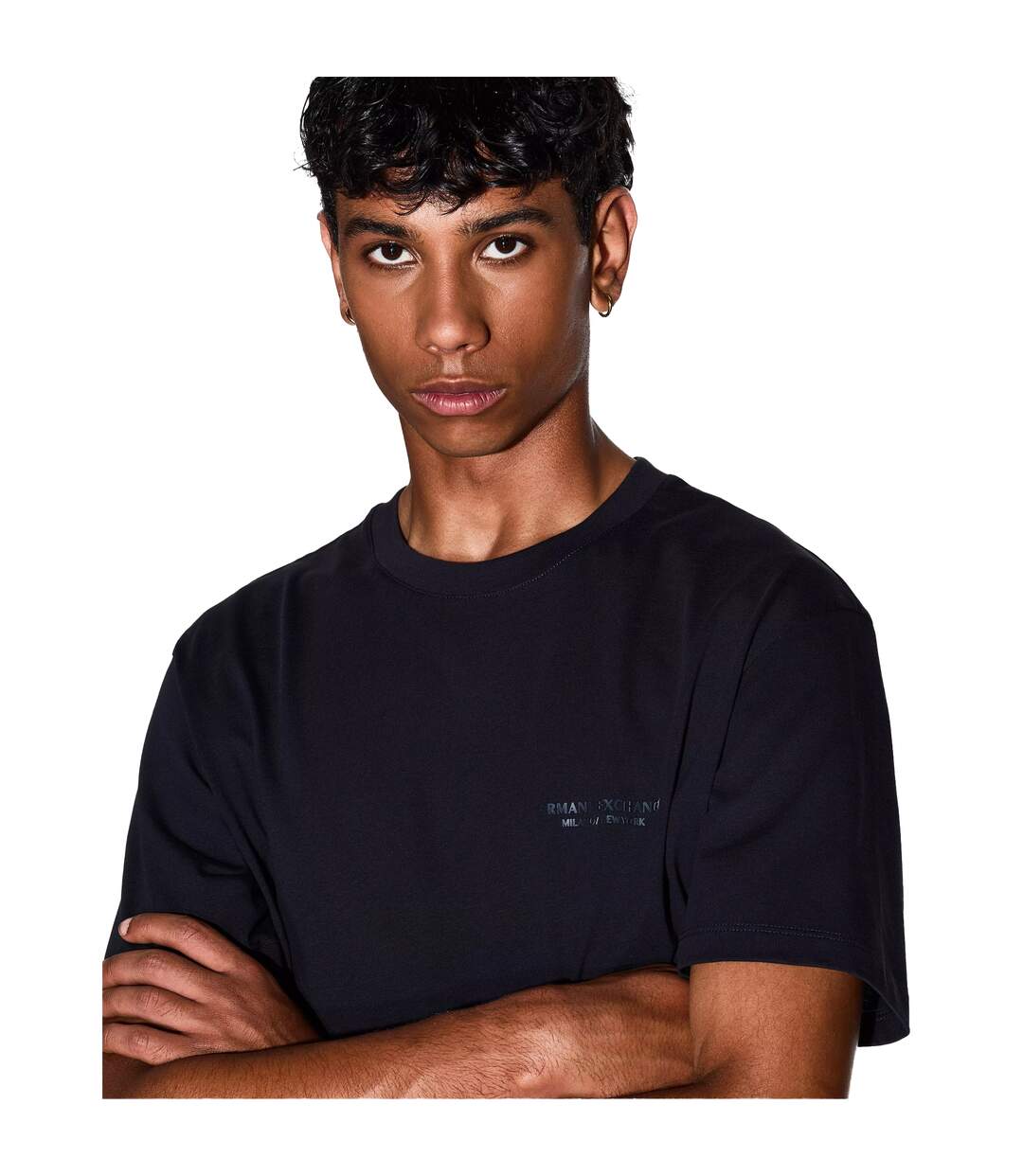 Mens Plain Cotton T-shirt Navy Armani Exchange-4