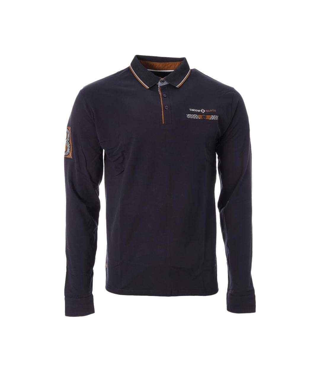 T-shirt manches longues marine/camel homme rms26 91241 - 3xl-1
