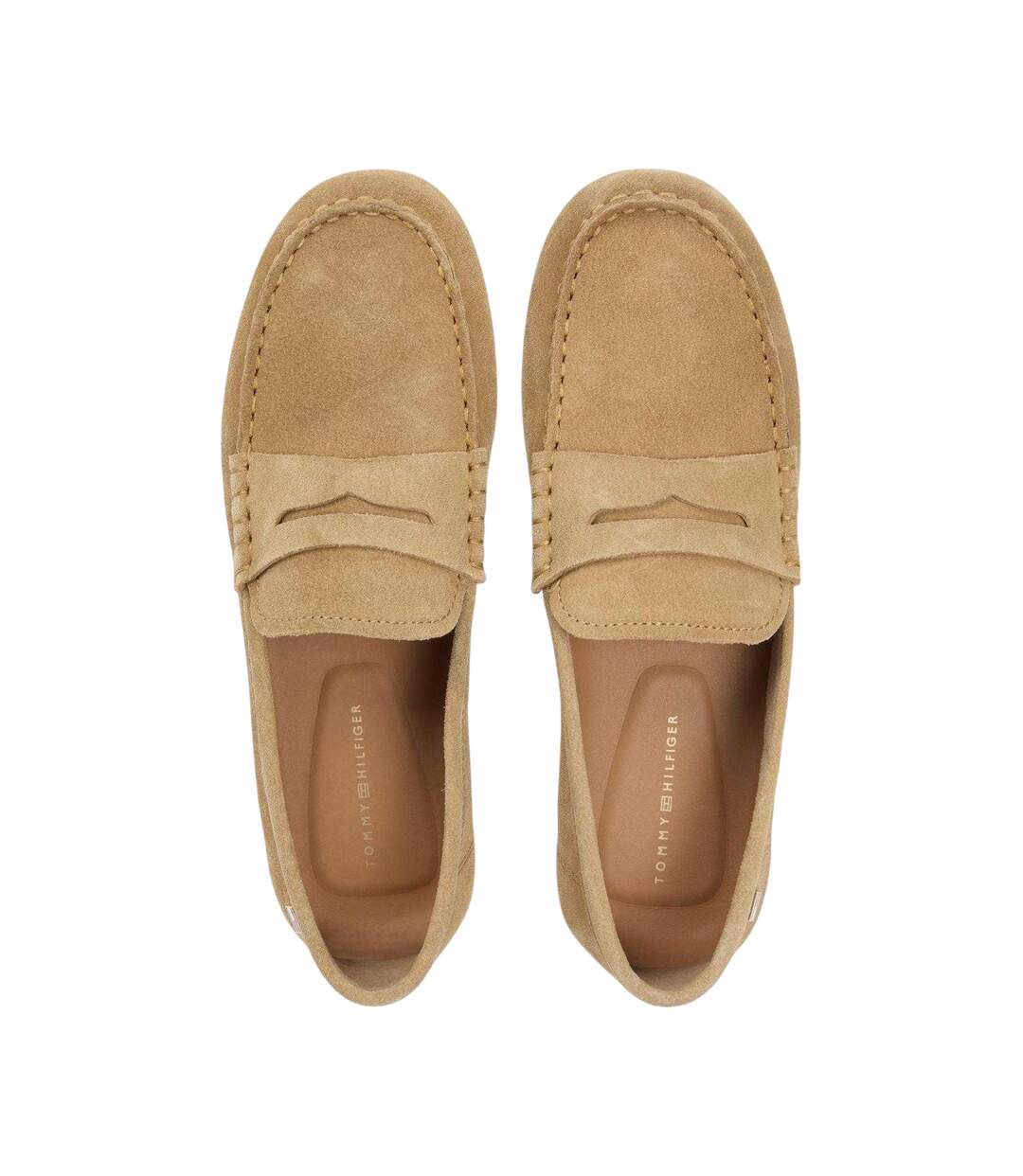 Womens/ladies Suede Flat Loafers Safari Tommy Hilfiger-3