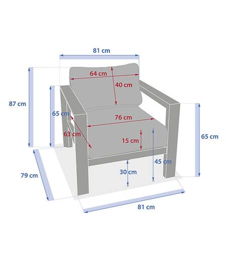Fauteuil de salon de jardin en aluminium EVASION