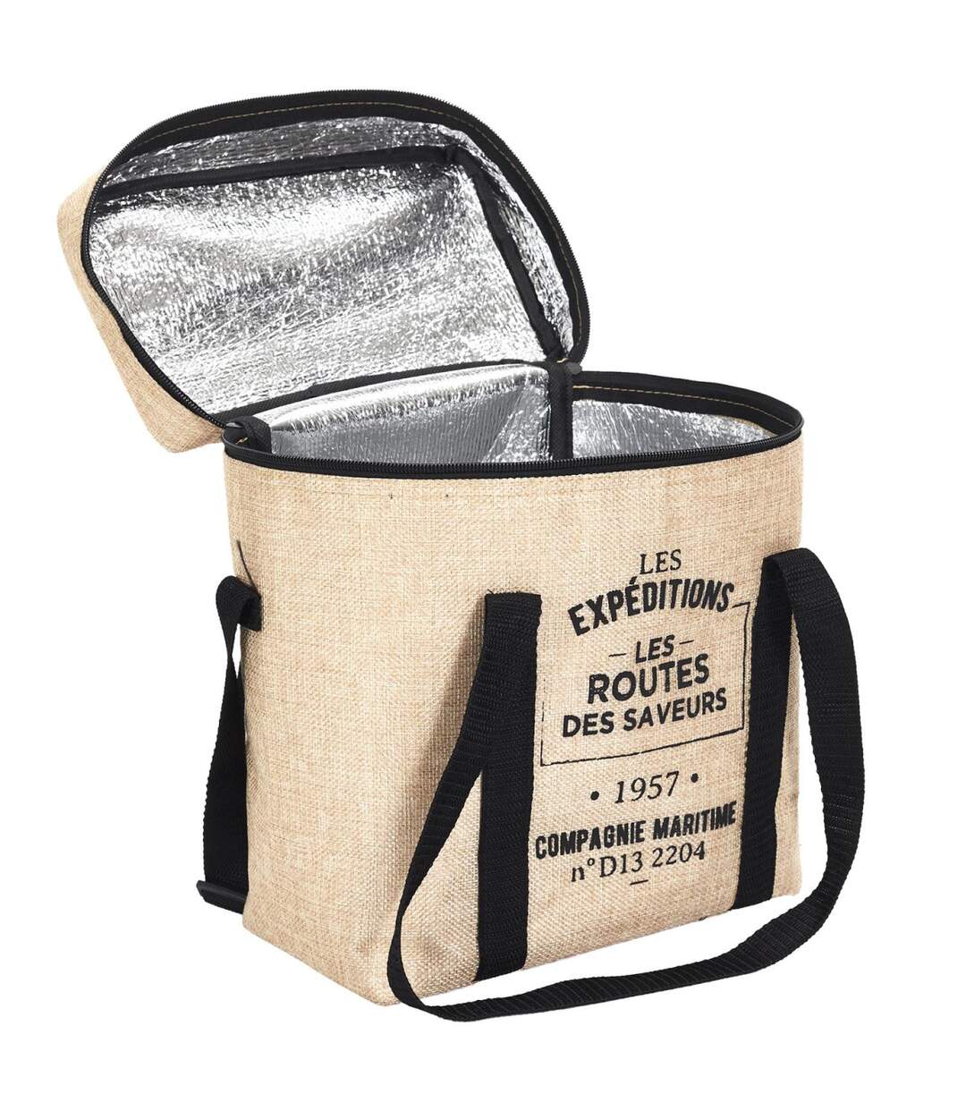 Lunch Bag Fraicheur Isotherme Effet Jute 30cm Beige-4