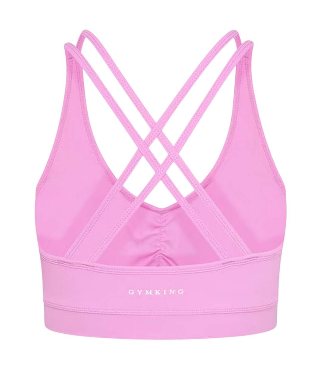Brassière De Sport Motif/style Entrecroisé Scrunch Femme Rose Gym King-3