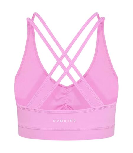 Brassière De Sport Motif/style Entrecroisé Scrunch Femme Rose Gym King