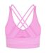 Brassière De Sport Motif/style Entrecroisé Scrunch Femme Rose Gym King-3