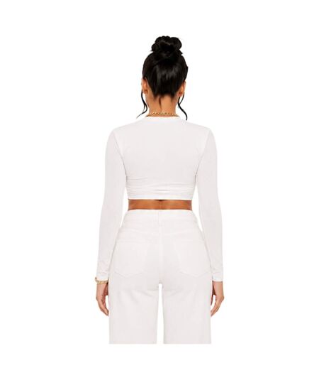 Haut Court Femme Blanc Cassé Missy Empire