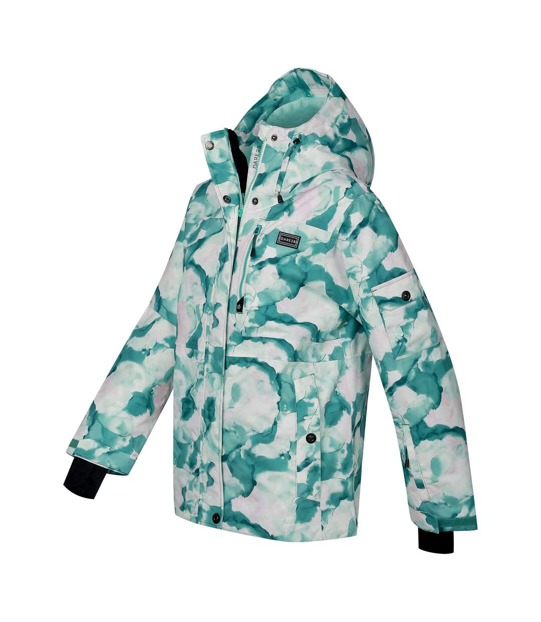 Womens/ladies Snowline Marble Effect Ski Jacket Teal Dare 2B-4