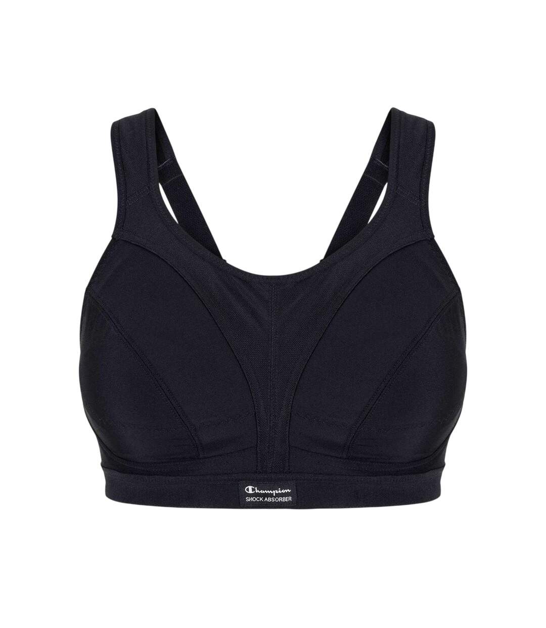 Womens/ladies D+ Max Shock Absorber Sports Bra Black Champion-2
