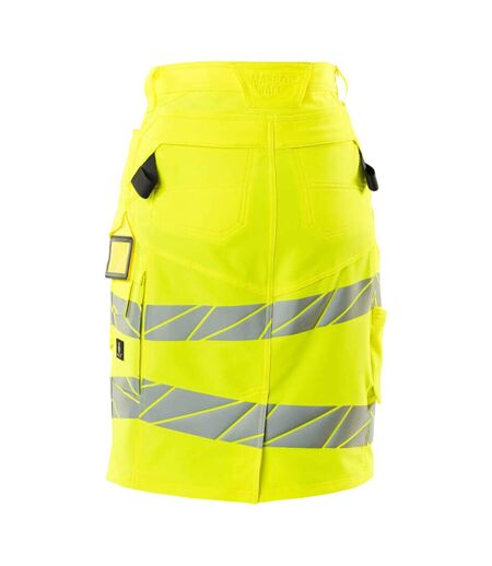 Womens/ladies Accelerate Safe High-vis Fitted Skirt Yellow Mascot