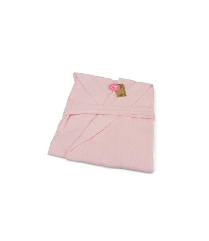 A&R Towels Womens/Ladies Waffle Hooded Bathrobe (Light Pink)
