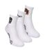 3 Pairs Men White Quarter Crew Lightweight Socks-3