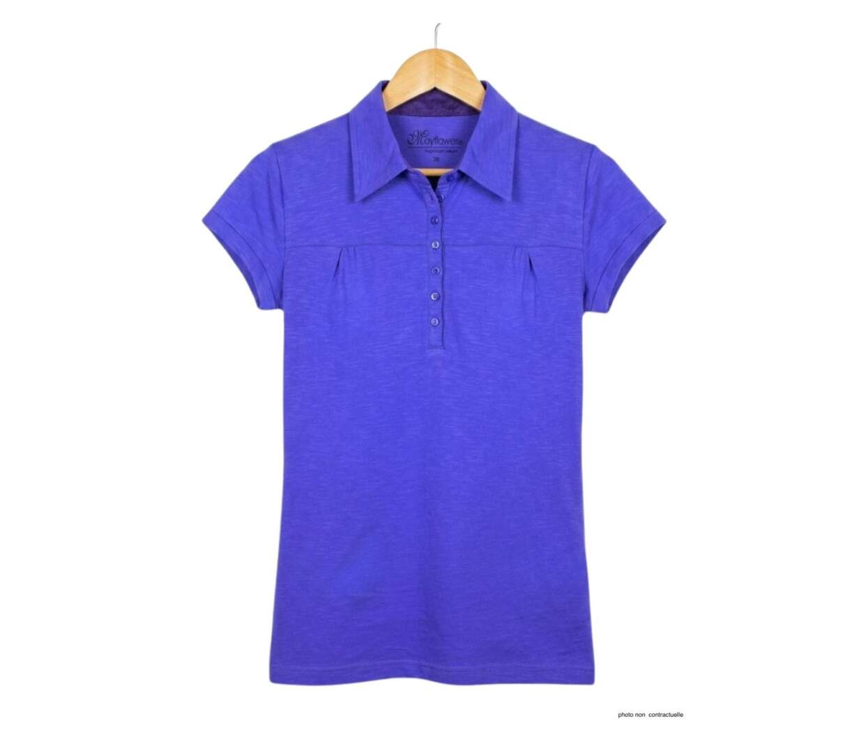 Polo MAYFLOWER DUSTY5 indigo à fronces : le confort chic au féminin-2