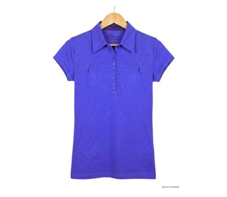 Polo MAYFLOWER DUSTY5 indigo à fronces : le confort chic au féminin