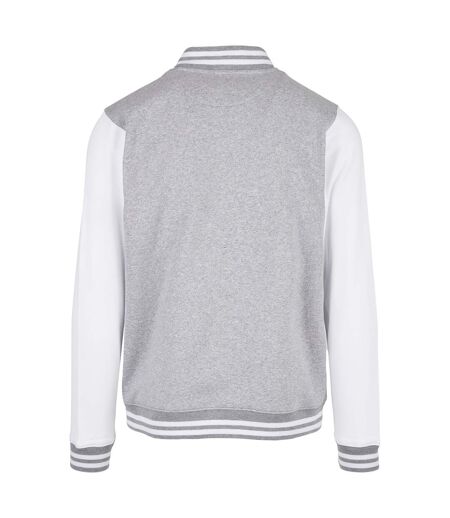Veste Basic College Homme Gris Chiné Blanc Build Your Brand