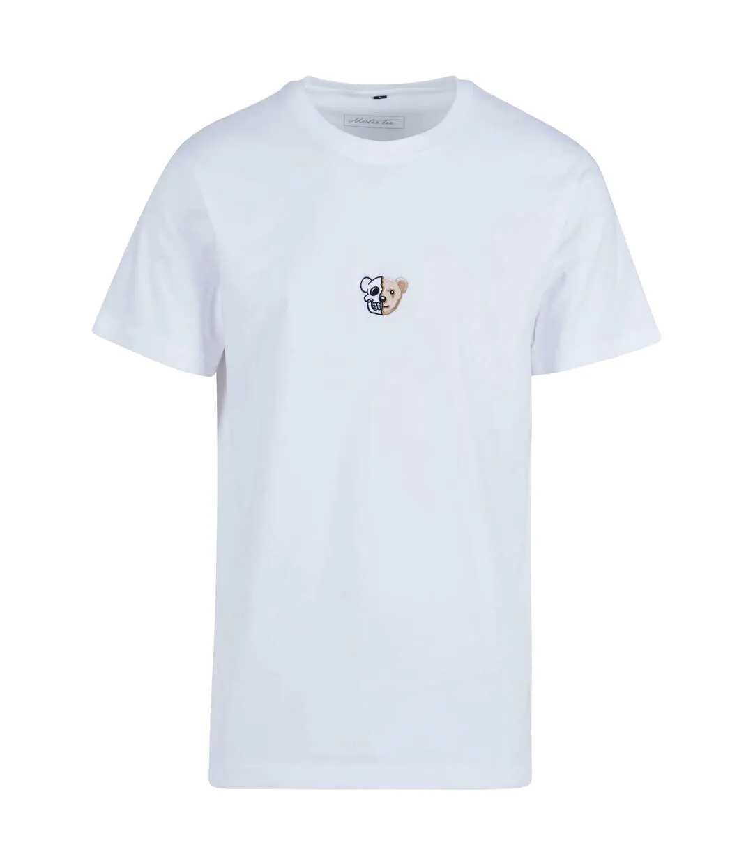 Unisex Adult Skull Bear T-shirt White Mister Tee-1