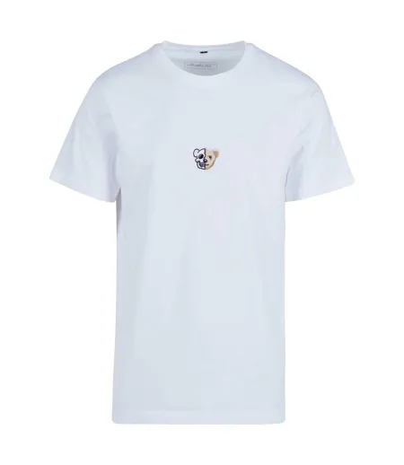 Unisex Adult Skull Bear T-shirt White Mister Tee
