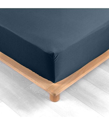 Drap Housse Percaline 140x190cm Bleu Nuit