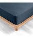 Drap Housse Percaline 140x190cm Bleu Nuit-2