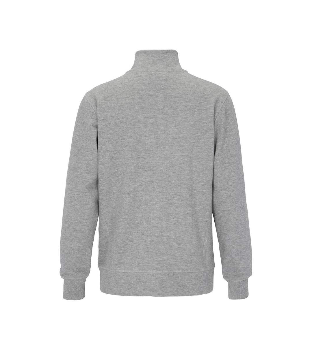 Mens French Terry Full Zip Jacket Grey Melange Cottover-2
