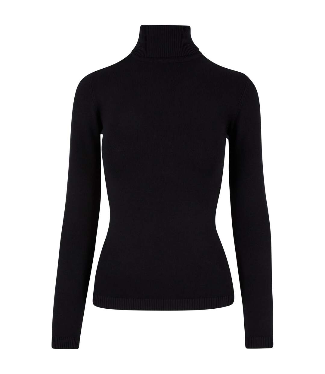 Womens/ladies Knitted Turtle Neck Sweatshirt Black Urban Classics-1