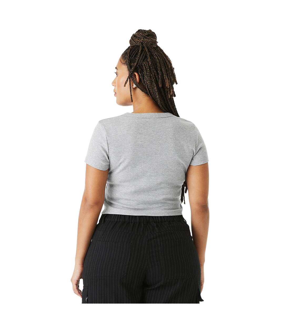 Haut court baby femme gris clair chiné Bella + Canvas-2