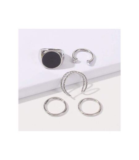 5 Piece Silver Minimalist Stacking Boho Silver Dainty Ring Set