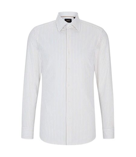 Chemise Manches Longues Motif/style À Rayures Homme Beige Boss
