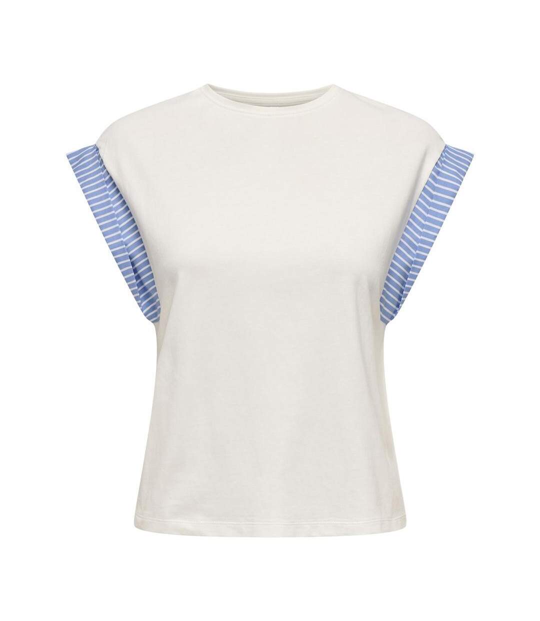 T-Shirt blanc/bleu femme only dawn-1