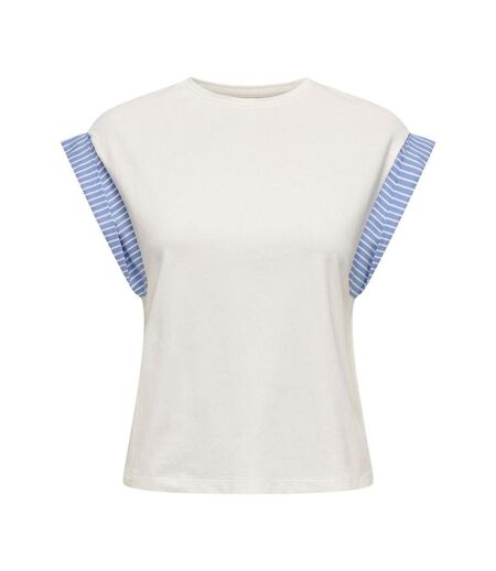 T-Shirt blanc/bleu femme only dawn