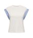 T-Shirt blanc/bleu femme only dawn-1