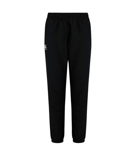Womens/ladies Club Plain Cuffed Tapered Jogging Bottoms Black Canterbury