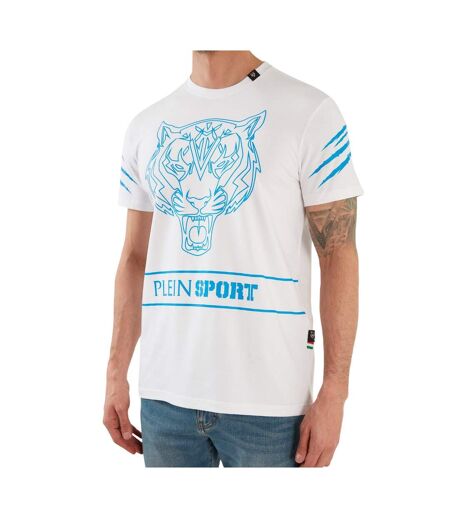Unisex Adult Tiger T-shirt White Plein Sport