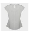 Henbury Womens/Ladies Pleat Front Short Sleeve Top (White)