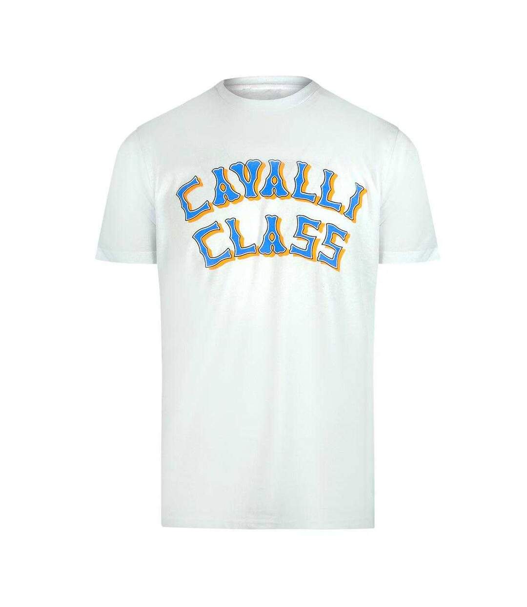 T-shirt Motif/style Logo Superposé Homme Blanc Cassé Cavalli Class-1