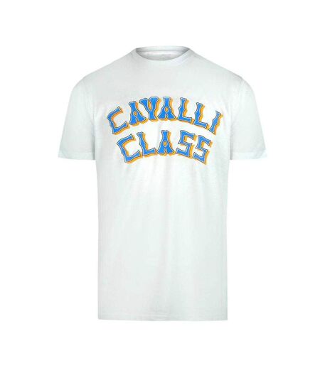 T-shirt Motif/style Logo Superposé Homme Blanc Cassé Cavalli Class