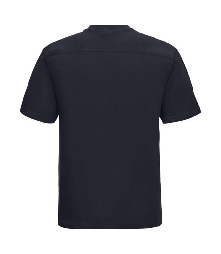 Europe mens workwear short sleeve cotton t-shirt french navy Russell