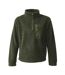 Unisex Adult Borg Quarter Zip Fleece Jacket Olive Green Ravine-2