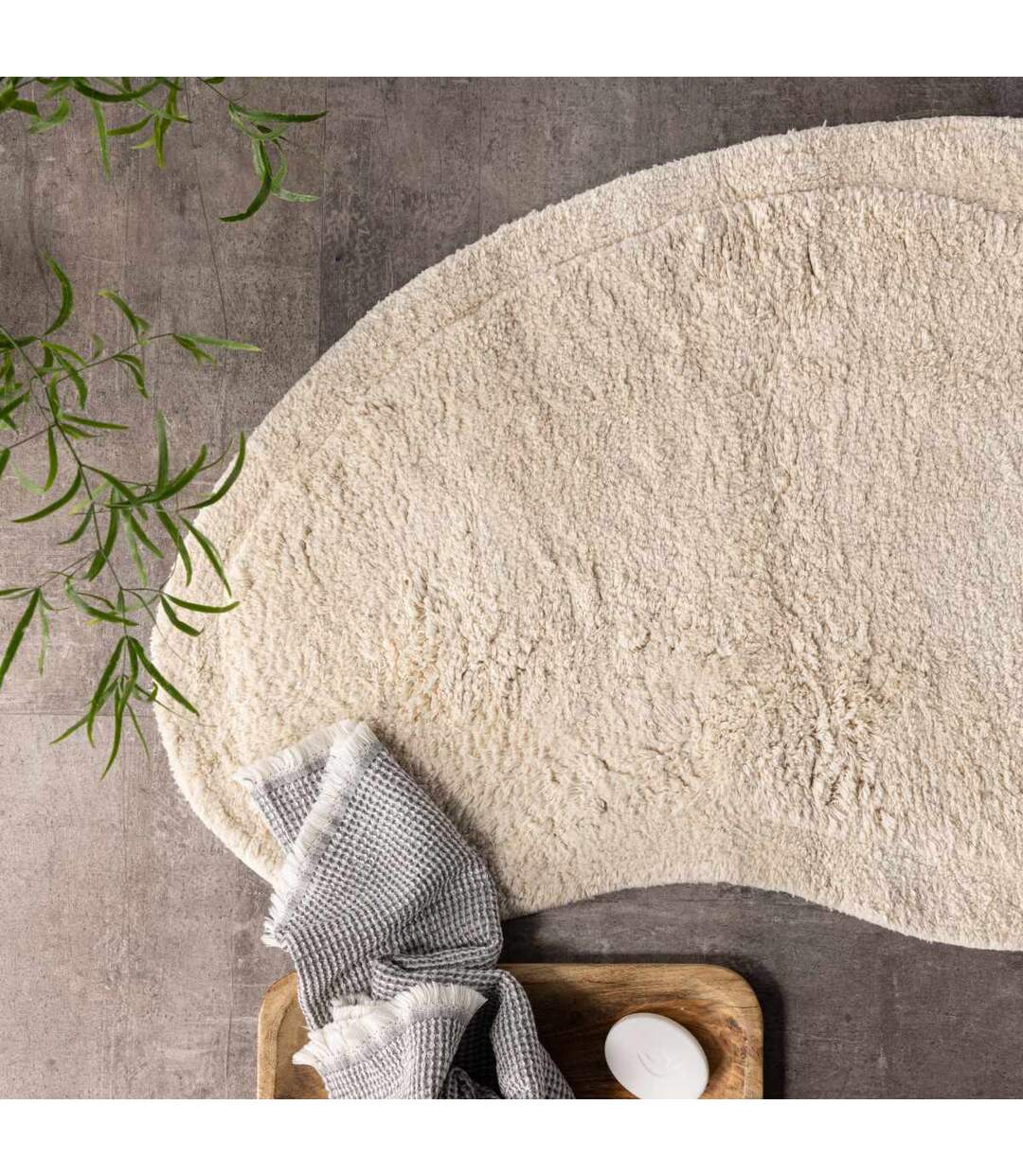 Tapis de Salle de Bain Elvise 60x85cm Naturel-3