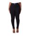 Womens/ladies double waist detail plus skinny jeans black Dorothy Perkins