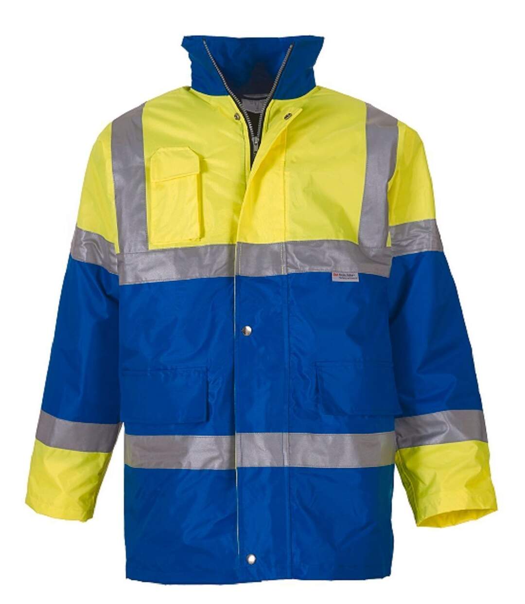 Veste contrastante haute visibilité - YHVP303 - jaune fluo et bleu roi