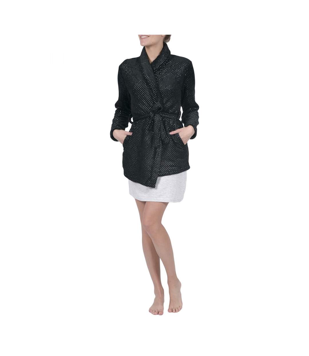 Peignoir polaire court femme-1