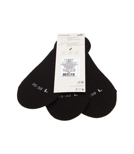 Chaussette Protège-pieds - Lot de 3 - Coutures plates - Respirantes - Fine - Coton - Noir - INVIS