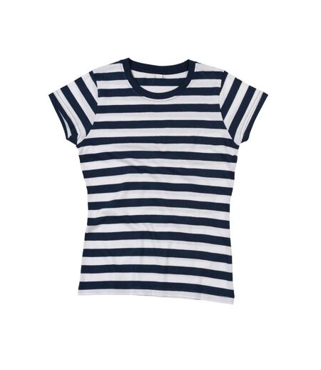 T-shirt Femme Bleu Marine Blanc Mantis