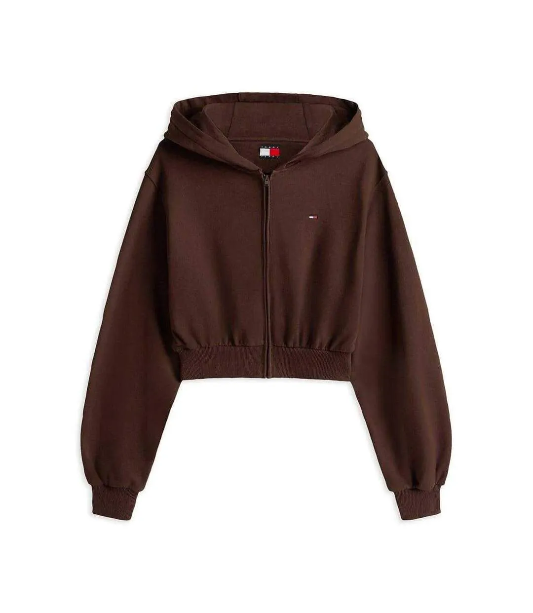 Womens/ladies Crop Hoodie Brown Tommy Jeans-2