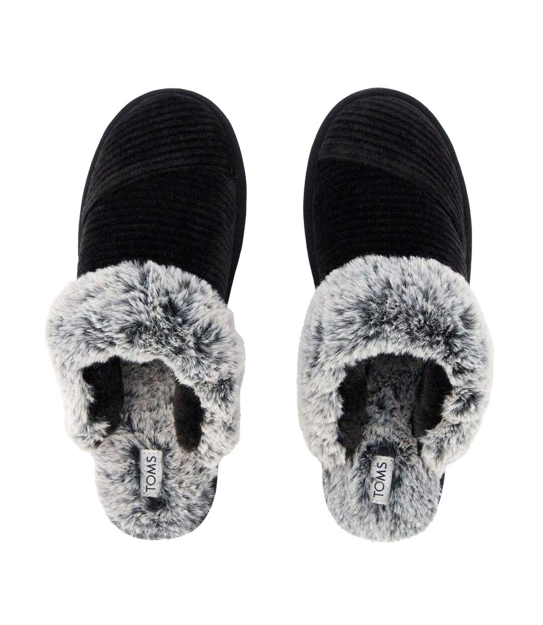 Womens/ladies Valerie Slippers Black Toms-4